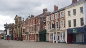 An_almost_deserted_Market_Place_Pontefract_during_the_COVID-19_pandemic_23rd_May_2020